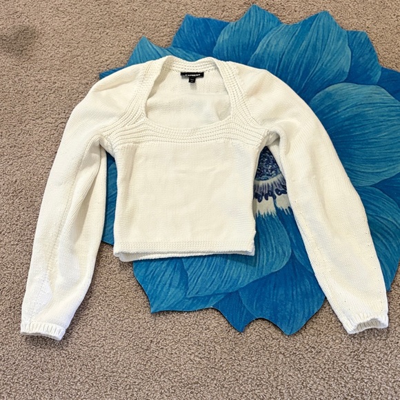 Express White Knit Long Sleeve Top - Picture 4 of 5